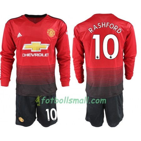 Manchester United Fotbollströjor RASHFORD 10 Barn Hemma tröja 2018/19 Långärmad